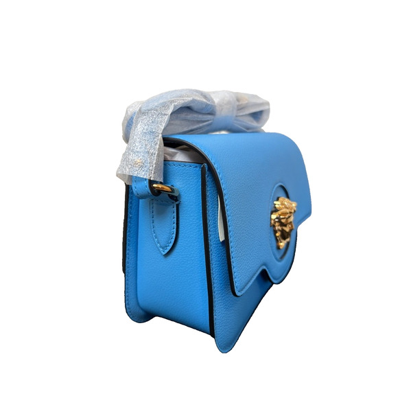 Versace La Medusa Small Shoulder Bag In Blue NWT - Picture 5 of 9